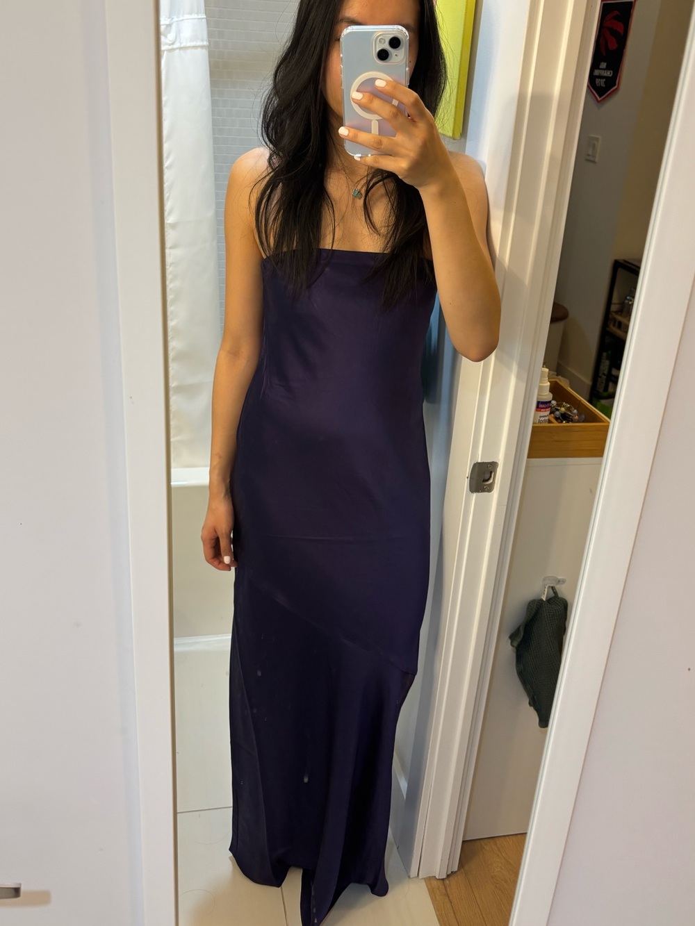 Club Monaco Purple Silk Slip Maxi Dress
